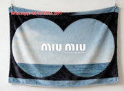 Miu Miu Blue Ocean & Black Border Spring Summer 2017 Flannel Throw Blanket IMG_0570